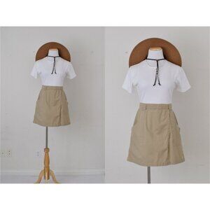 Vintge 90s Cotton White and Beige Romper size M‎ | 29 waist